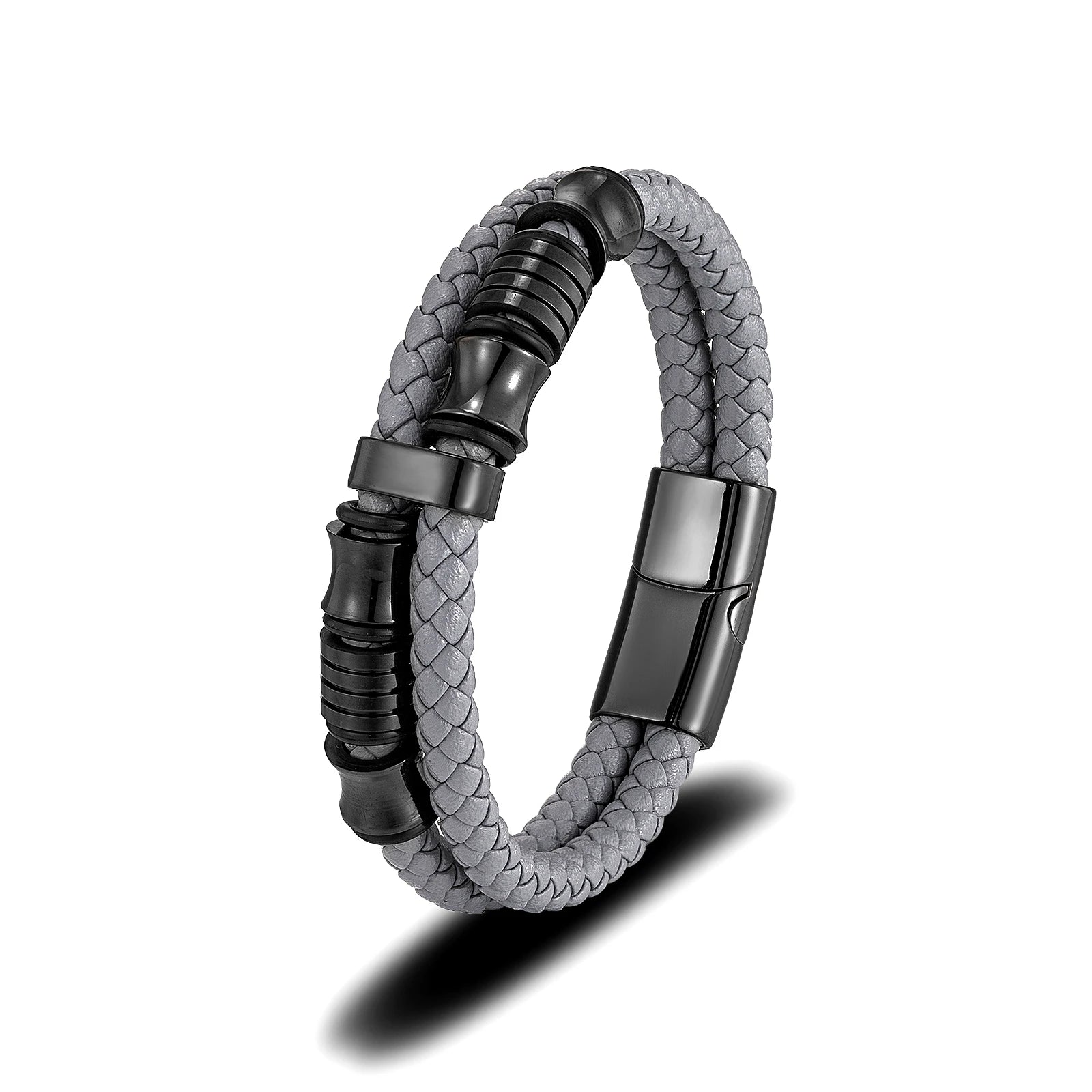 Hot Fashion Braid Leather Bracelet Charm Double Layers Men Cuff Bracelet Leather
