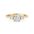Base 18K Gold Plated 925 Sterling Silver Three Stones Diamond Ring Custom Jewelry Gold Vermeil Silver Women Fashion Gift Jewelry