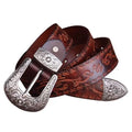 Customized Retro Cowhide Leather Designer Men's & Women's Trouser Belt with Alloy Rotate Buckle Adjustable Length