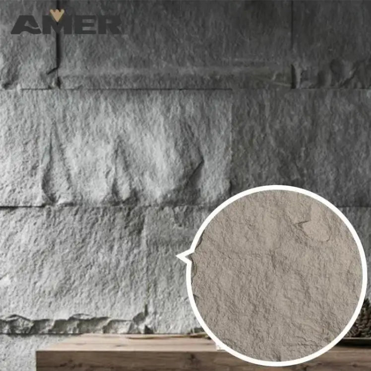 Amer 1200*600mm Fast Installation Cost Saving Artificial Polyurethane Stone Panels Exterior Wall Cladding Pu Stone Panels