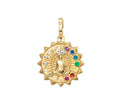 Milskye Beautiful Fashion Fine Jewelry for Women Brass 18K Gold Plating Double Sided Spiritual Woman Mandala Pendant Necklace