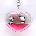 Factory Wholesale Liquid Keychains Custom 3D Small Panda Animal Floater Keychain Cute Water 3D Float Keyring