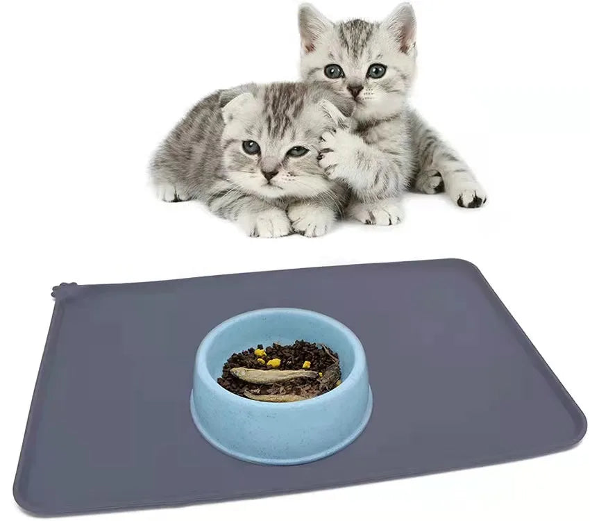 Wholesale Waterproof No Spill Silicone Pet Bowl square Feeding Training Mat for Dog Cat
