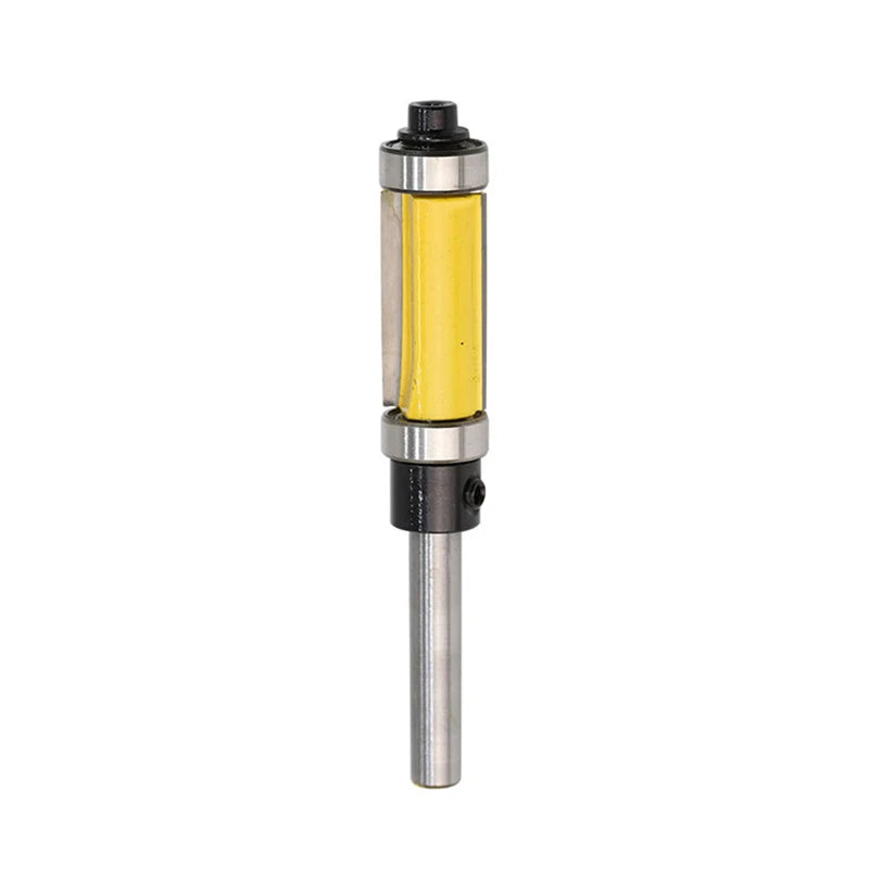 LAVIE 1pcs 1/4 6.35mm Double Bearing Straight Trim Router Bit Trimming Knife Milling Cutter Carbide Flush Woodworking MC01037