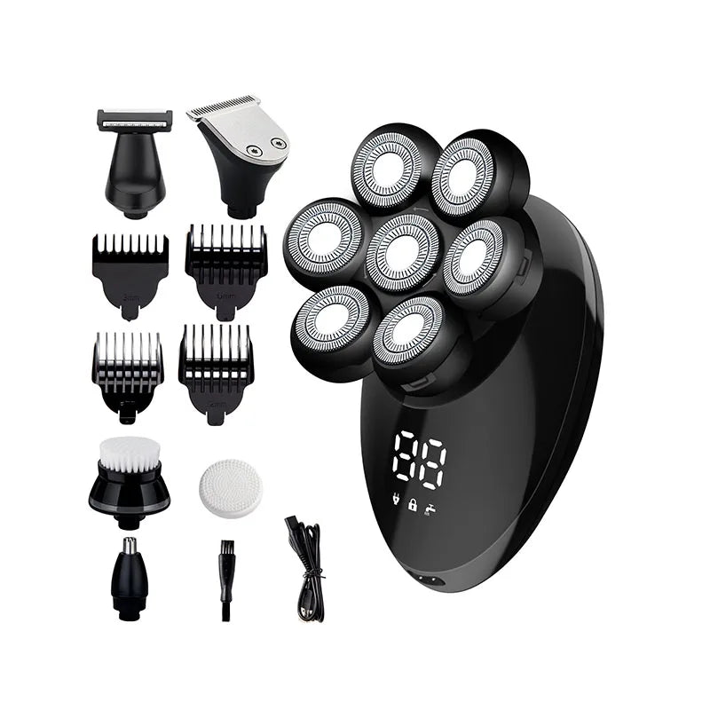 Best Seller Men's Professional USB Rechargeable Electric Beard Shaver Razor 7 Rotary Trimmer Shaver Face Body Shaver Machine