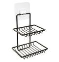 Wall Mounted Double Layer Stainless Steel Soap Dish Holder 2 Tiers for Bathroom
