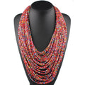 Bohemia Crystal Czech Republic Ethnic Jewelry Elegant Multi Color Seed Bead Necklace Colorful Jewelry for Wedding Party