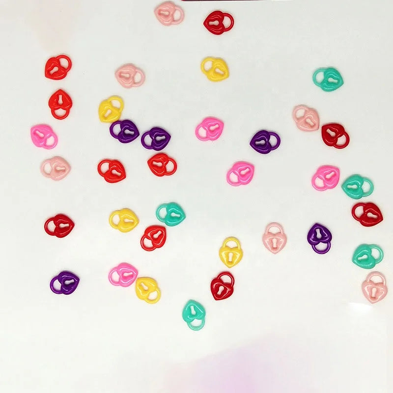 Paso Sico Random Mixed DIY Nail Art Supplies Love Heart Key Pendant Acrylic Nail Dangle Charms for Manicure Decoration DIY