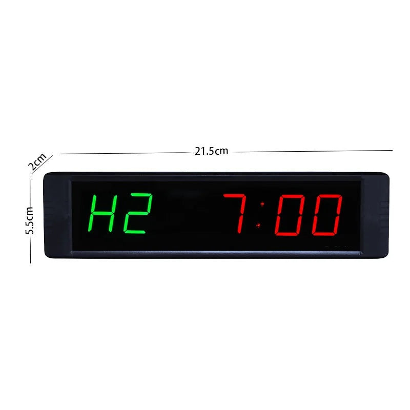 1 Inch Digital Display Wall Mounted LED Stopwatch Clock Wireless Remote Control Gym Fitness Workouts Interval Timer for Home