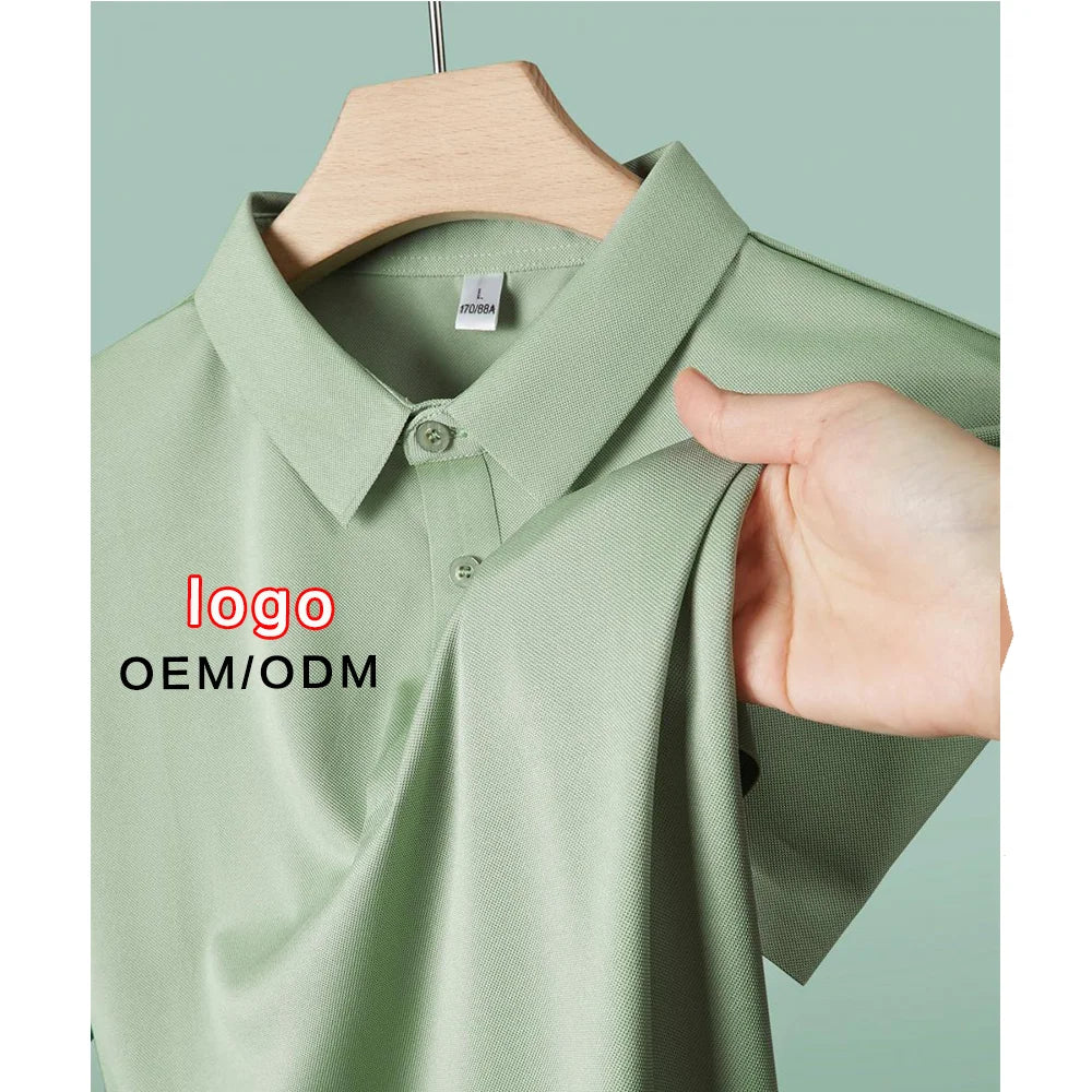Custom High-End Breathable Pull-Frame Cotton for Polo Shirt with Seamless Lapel Embroidery Technique Short Work Clothes Printed