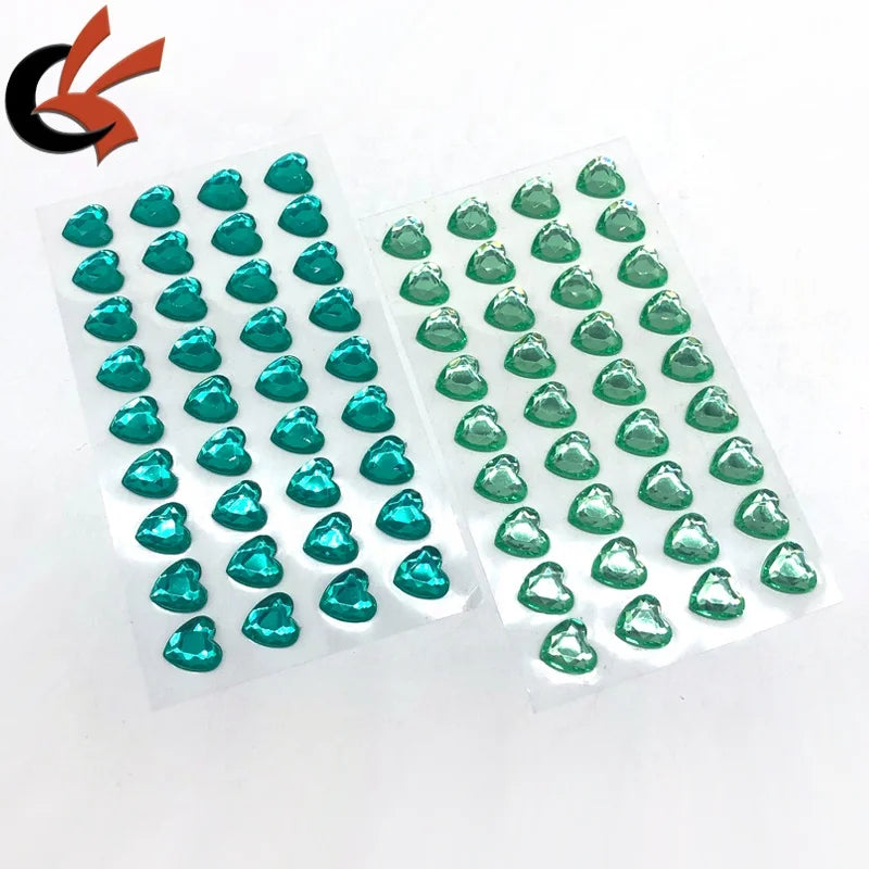Self-Adhesive Love Heart Shapes Rhinestone Sticker Multicolor Bling Craft Jewels Crystal Gem Stickers for Decoration