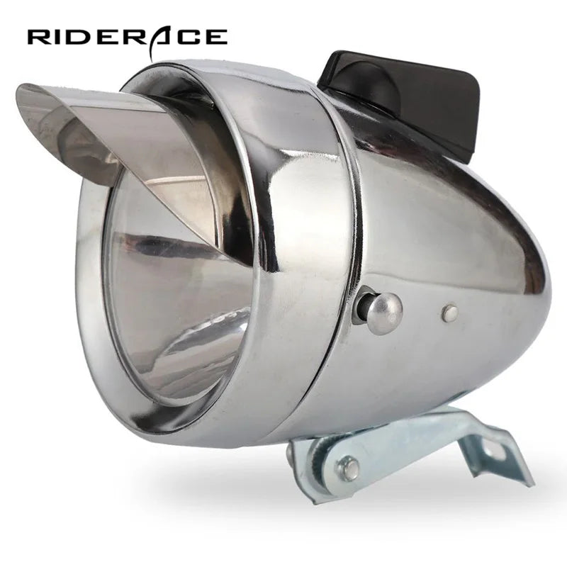 RIDERACE Retro Brim Bicycle Headlight Beach Bike Lamp Waterproof LED Cycling Light Flashlight High Lumen Road Bicycle Frontlight