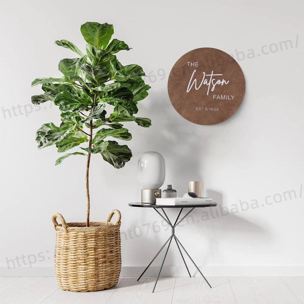 Tailai Vintage Acrylic Printed Distressed Plywood Round Wall Plaque Decorative Item with Unique Handcrafted Home Decor