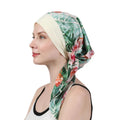 Wholesale Print Wide Band Multicolor Silky Women Head Scarf Pre Tied Turban Headwear Hijab Scarf Pre Tie Bow Bandana TJM-329B
