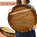 Eco-Friendly Large Decorative Organizer Round Creative Handmade Japanese Style Tray Solid Turntable Serving for Kitchen Party
