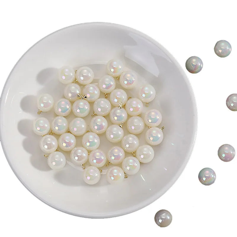 Wholesale DIY White ABS Acrylic Pendants and Loose Faux Pearls Beads Necklace Bracelets & Hair Accessories for Jewelry Making