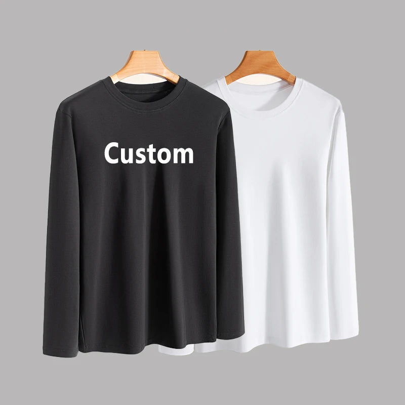 220G Quality Breathable Tshirt Round Neck High Elastic Top Long Sleeve T-Shirts T Shirt for Men MegaBDM