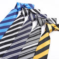 Best Selling Neck Tie Polyester Ties Black and White Stripe Necktie Ties for Men Striped