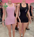 Fashion Printed Mini Dress Party Club Outfits 2026 Round Neck Backless Slim Bodycon Short Dress for Women