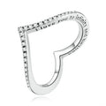 Fashion Jewelry Heart Shape Stackable Eternity Ring Round Cut Cubic Zirconia S925 Sterling Silver Rings for Women Wedding Gift