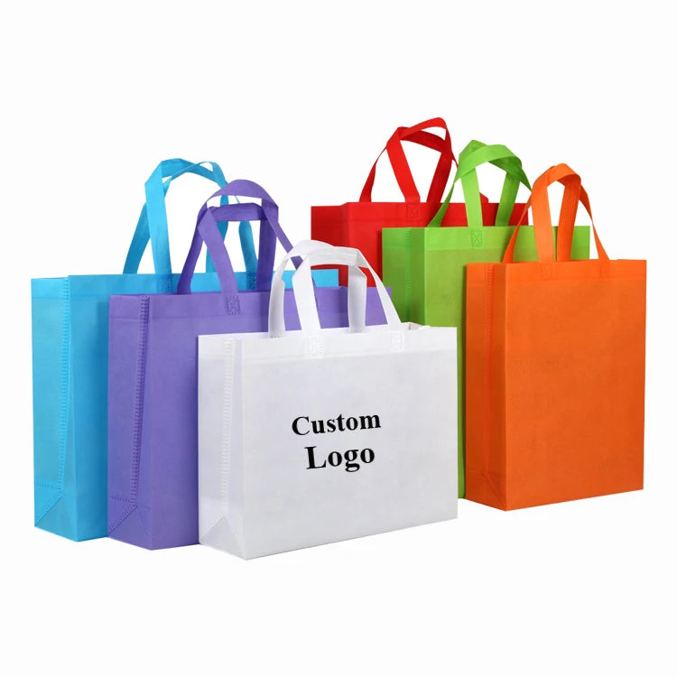 Eco-Friendly Reusable Grocery Totes Custom Logo Non-Woven Shopping Bags Wholesale PP Non-Woven Bags