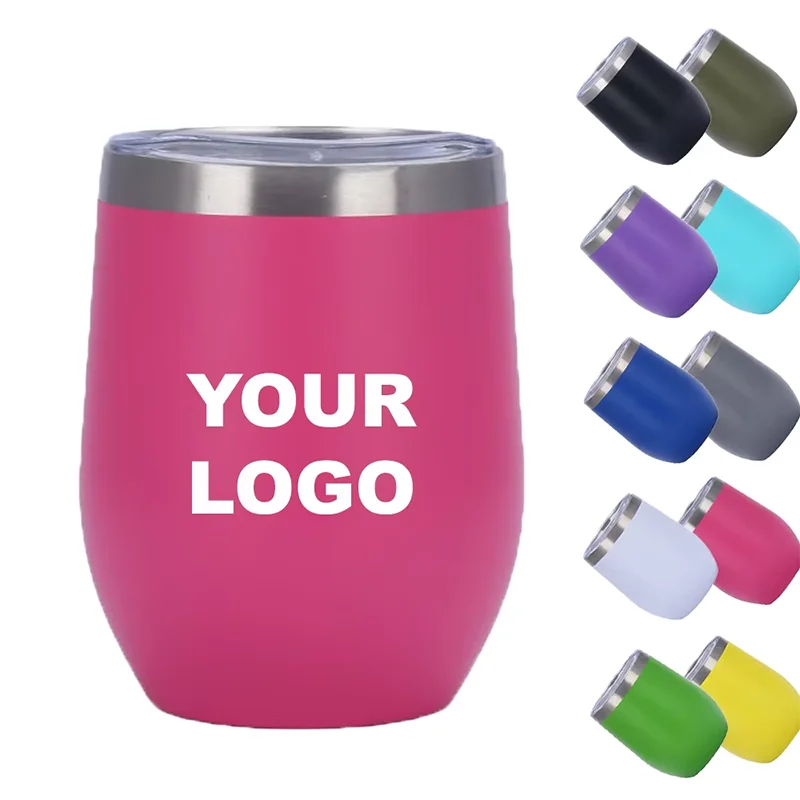 Hot 12oz Outdoor Metal Steel Logo Printing Mug Tumbler Egg Water Mugs Vacuum Drink Coffee Cup with Lid Wholesale