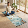 Gold Marble Flow Eco Friendly Economic 100% PU Leather Custom Printed Gradient Rainbow Anti Slip Pu Natural Rubber Yoga Mat