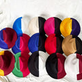 Left Right Combination Top Hat Fashion Two Color Felt Wide Brim Jazz Fedora Hats European American Street Trend Fedora Hats