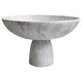 Classic White Natural Stone Marble Decorative Bowl Home Fruit Marble Decor Contemporary Bowls Menhir White Marble Carved Bowl