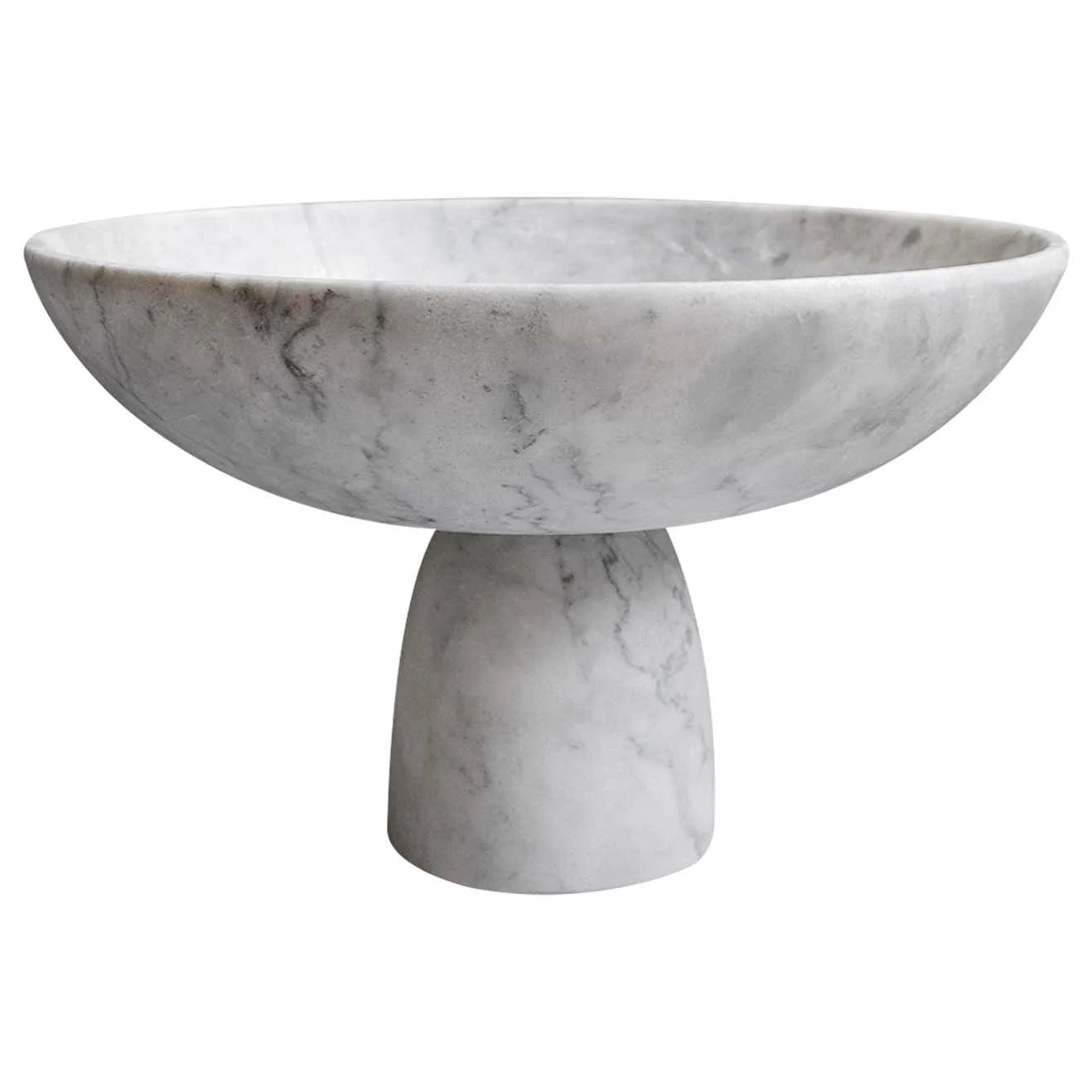 Classic White Natural Stone Marble Decorative Bowl Home Fruit Marble Decor Contemporary Bowls Menhir White Marble Carved Bowl