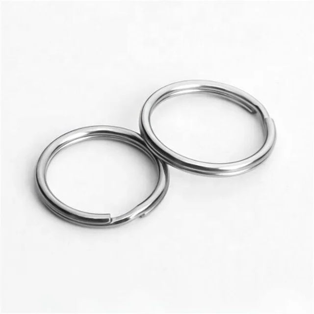 Yiwu Aceon Jewelry Stainless Steel Double Layer DIY Key Chain Pet Tag Holder Round Wire Thick Split Key Ring