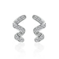 925 Sterling Silver Irregular Geometric Shape Stud Earrings Fine Jewelry for Women