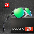 DUBERY Polarized Sunglasses Men UV400 Protection Aviation Fashion Style Tea Frame Outdoor Activities 2022 D163 Circle