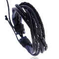 New Arrival DPANCO Simple Wove Black Leather Adjustable Bracelet Fashion Braided Multilayer Friendship Bracelets for Men Women