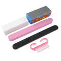 FOCSTAR 5-in-1 Disposable EVA Durable Lightweight Manicure & Pedicure Set BT5012 Nail Salon Kit with Files Buffers Block Brush