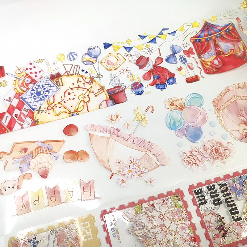 Anime rainbow Transparent Pet Scrapbooking Washi Tape Printing Logo Printing