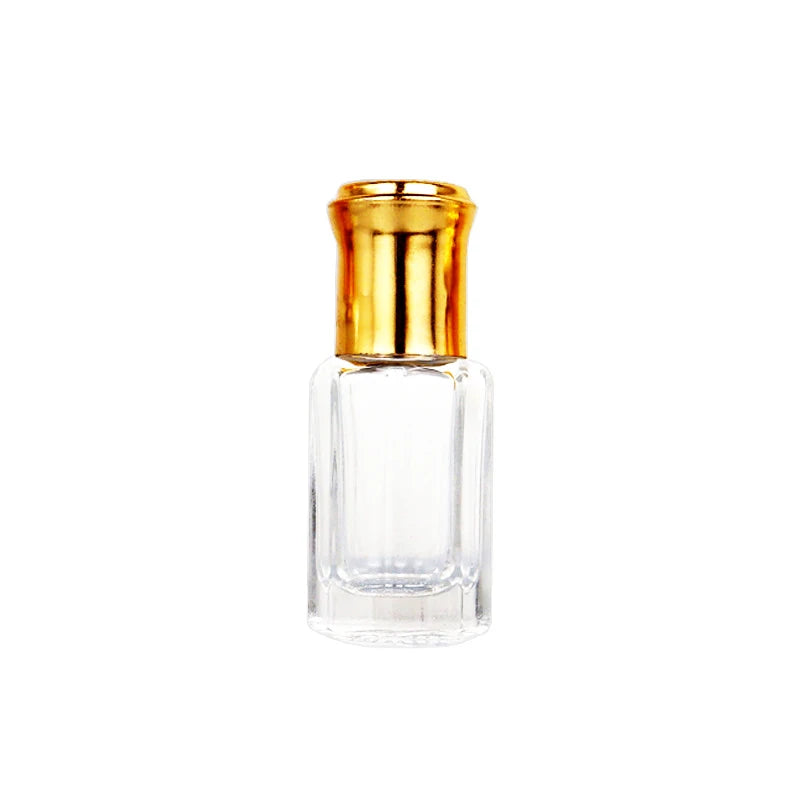 Octagonal Glass Roll-on Perfume Bottles 3ml 6ml 9ml 12ml Attar Oil Vials with Screw Cap