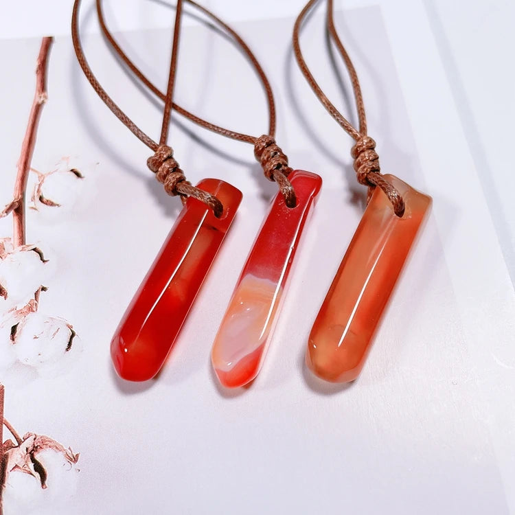 Huiying Red Agate Pendants Wholesale Gemstone Carnelian Tumble Pendant Jewelry