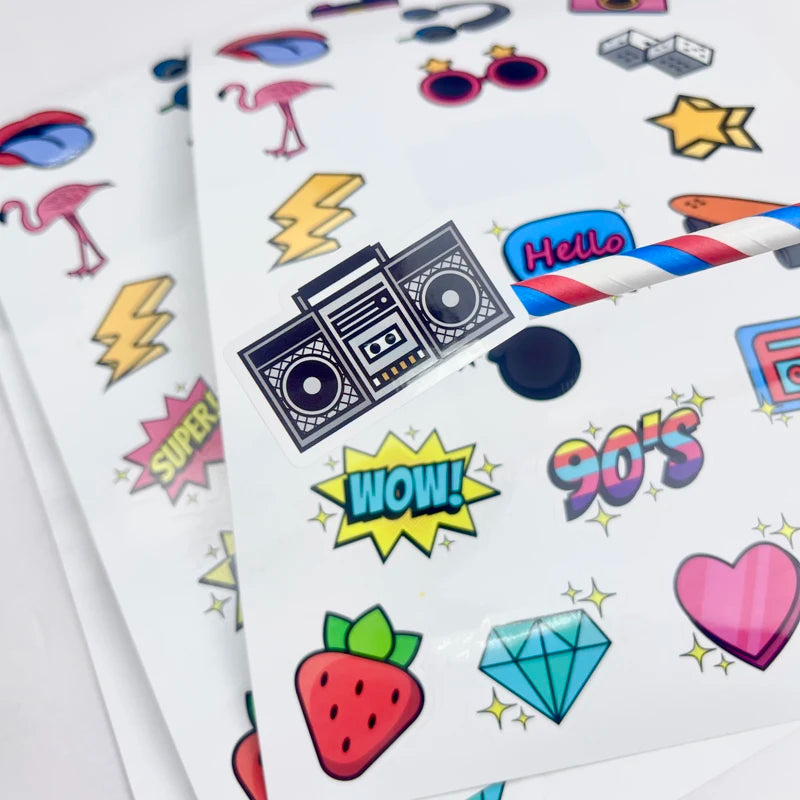 Customized A4 A5 A6 High Quality Printing Waterproof Self Adhesive Die Cut Stickers Custom Logo Kiss Cut Sticker Sheet