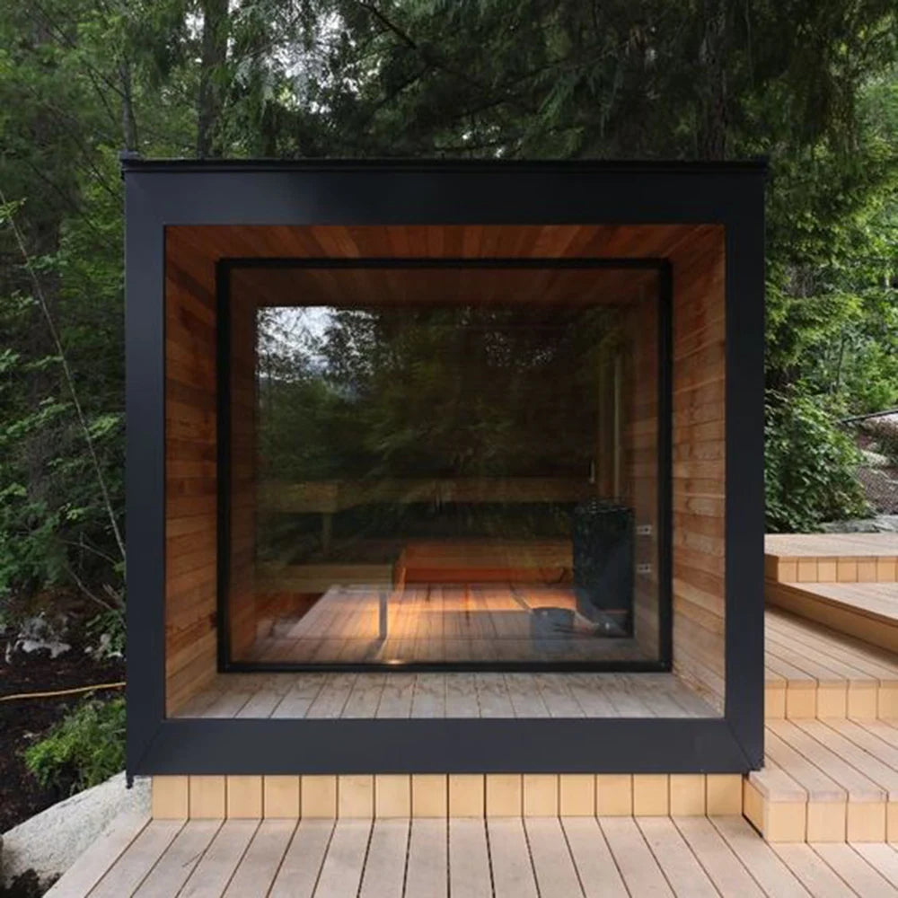 Solid Wood Sauna Room Used in Family Villa Indoor Spa Heat Insulation Low Noise Far Infrared Sauna Cabin