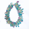HZ Natural Polished Crystal Angel Aura rainbow Color clear Quartz Points Fengshui Healing Wand Crystal Craft for Reiki Jewelry