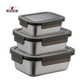 Zhenneng Hot Sale Portable Stainless Steel 316 Kitchen Food Storage Lunch Box Food Containers Set with Plastic Lids
