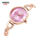 NIBOSI 2556 Customize Logo Luxury Stainless Steel Ladies Quartz Watch Diamonds Bracelet Women Wristwatch