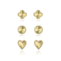 Wholesale 14/18K Gold Plated Vermeil Designer Fashion Jewelry Lady 925 Sterling Silver Diamond Fluted Heart Stud Earrings