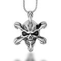 New Vintage Punk Men Jewelry Stainless Steel Black Skull Motorcycle Pendant Skeleton Necklace