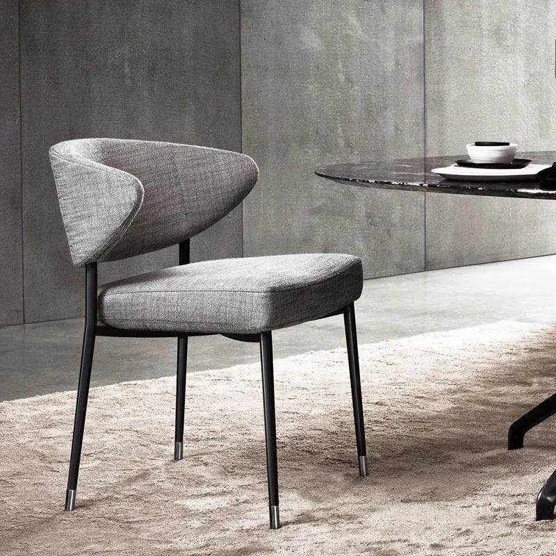 Postmodern Italian Luxury Dining Chair Modern Iron Art Negotiation Chair MDF Panel PU Simple Home Leisure for Home Furniture