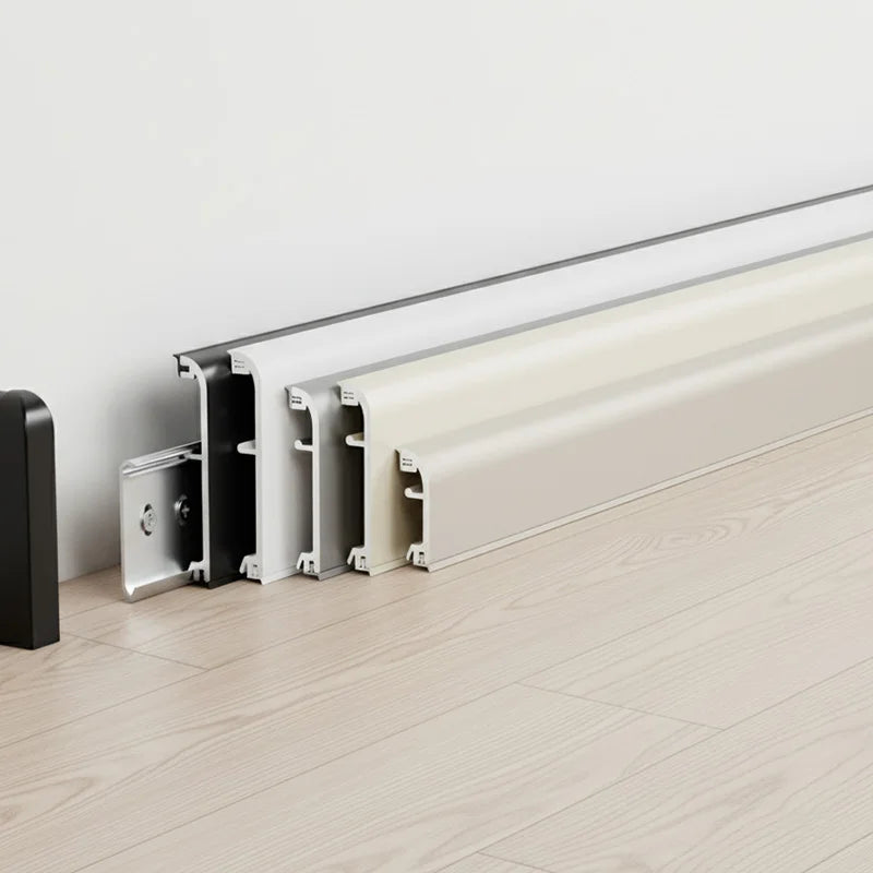 Modern Skirting Board Floor Trim 3CM Slim Circular Arc Aluminum Alloy Baseboard Easy Installation Water Resistant 5 Year