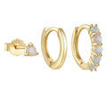 Rainbowing Perak 925 Sterling Dengan Berlian Anting-Anting Set Opal Temperament Seratus Anting-Anting Senada