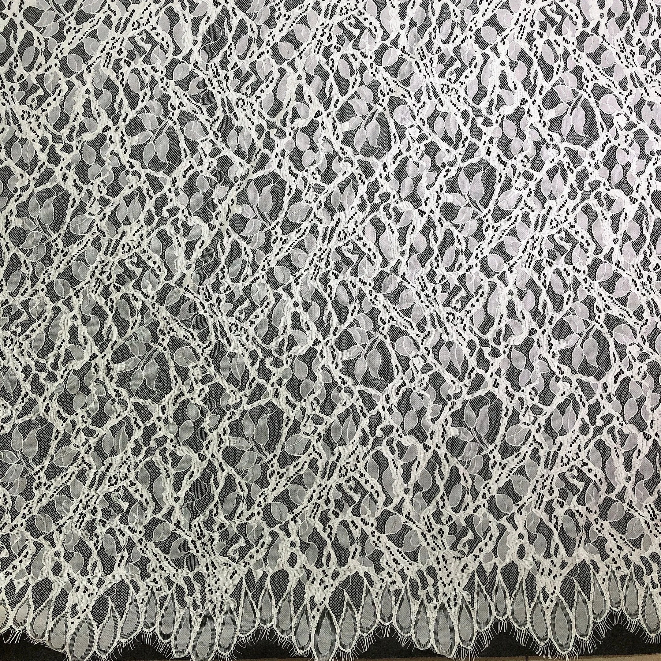 Factory Thick White Chantilly Diy Eyelash Lace Fabric for Wedding Eyelash Women Bridal LT21395