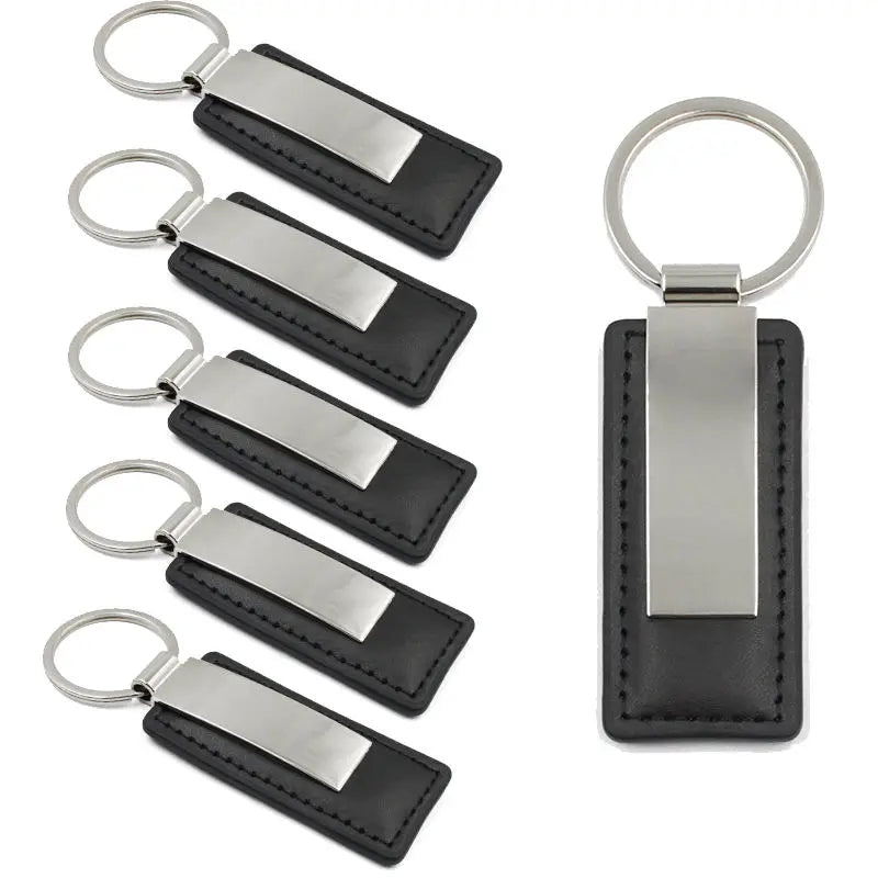 New Style Custom Logo Metal Leather Key Chain Braided Blank Luxury Genuine Bulk Pu Faux Real Leather Photo Car Keychain